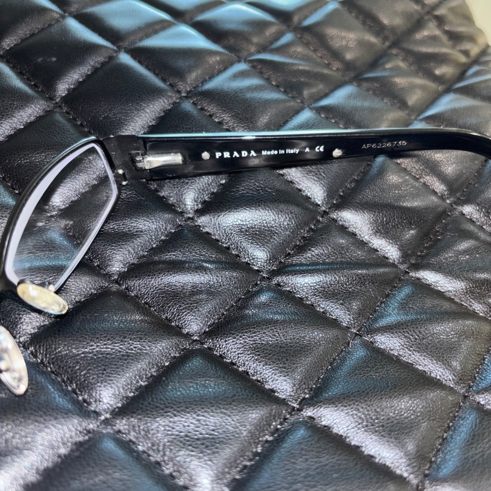 Vintage Authentic PRADA BiFocal Reading Glasses w/Plaque Silver ArtEmbellishment - Picture 8 of 14